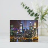 シンガポールのダウンタウンの夜 ポストカード (スタンド正面)