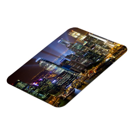 シンガポールのダウンタウンの夜 マグネット (左側)