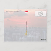 シンガポールのチャイナタウンの夕日 ポストカード (裏面)