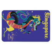 シンガポールのドラゴンヴィンテージ旅行ポスター マグネット (横)