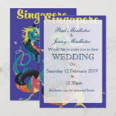 シンガポールのドラゴンヴィンテージ旅行ポスター 招待状 (正面/裏面)