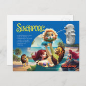 シンガポールのマーライオン ポストカード (正面/裏面)