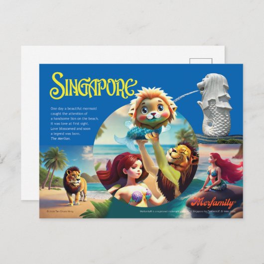 シンガポールのマーライオン ポストカード (正面/裏面)