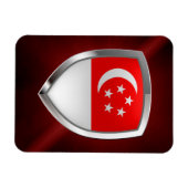 シンガポールのメタリックエンブレム マグネット (横)