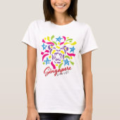シンガポールのライオン都市お祝い Tシャツ (正面)