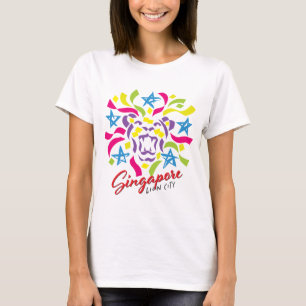 シンガポールのライオン都市お祝い Tシャツ