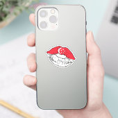 シンガポールのリップスティック愛国旗 シール (スマートフォン)