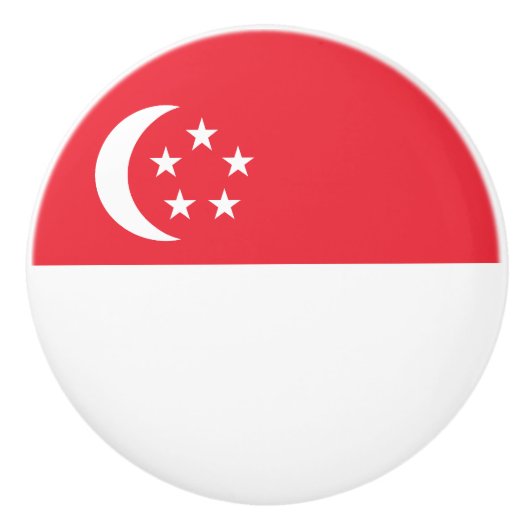 シンガポールの国旗 セラミックノブ (正面)
