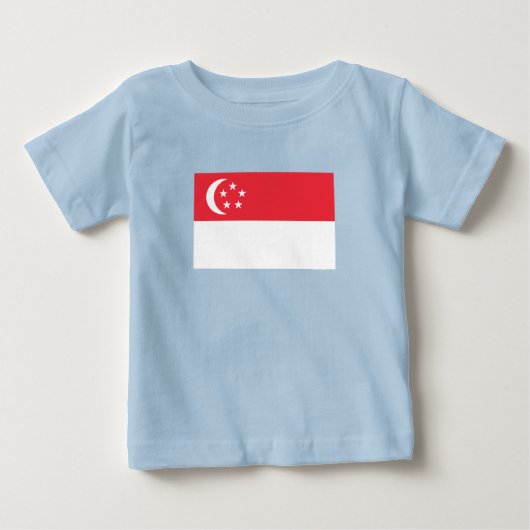 シンガポールの国旗 ベビーTシャツ (正面)