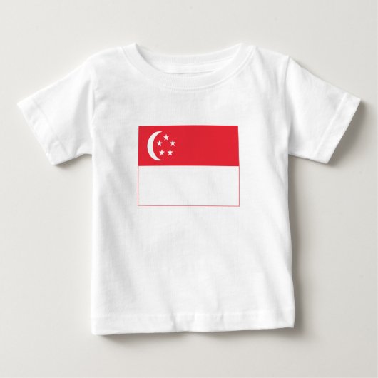 シンガポールの国旗 ベビーTシャツ (正面)