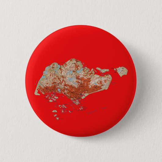 シンガポールの地図ボタン 缶バッジ (正面)
