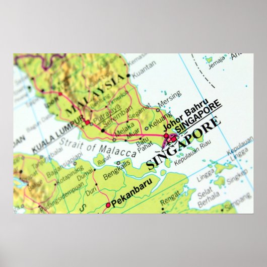 シンガポールの地図 ポスター (正面)