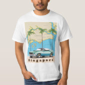 シンガポールの地図 Tシャツ (正面)