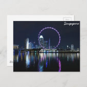 シンガポールの夜のスカイライン ポストカード (正面/裏面)