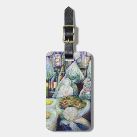 シンガポールの天日干し香り ラゲッジタグ (正面縦)