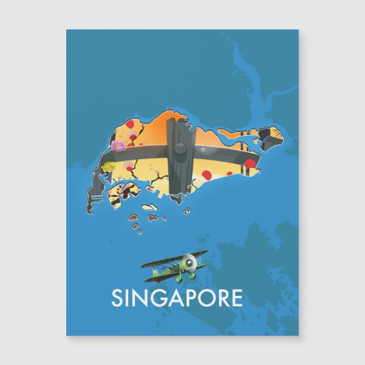 シンガポールの旅行地図 (正面)