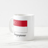 シンガポールの旗のデザイン コーヒーマグカップ (正面左)