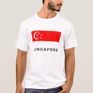 シンガポールの旗の国の文字の名前 Tシャツ