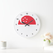 シンガポールの旗の柱時計 ラージ壁時計 (ホーム)