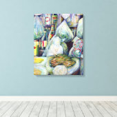 シンガポールの日干し味 キャンバスプリント (インサイチュ (ウッドフロア))