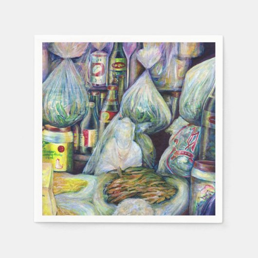 シンガポールの日干し味 スタンダードカクテルナプキン (正面)