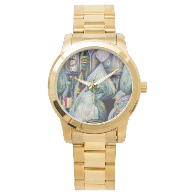 シンガポールの日干し味 腕時計 (正面)