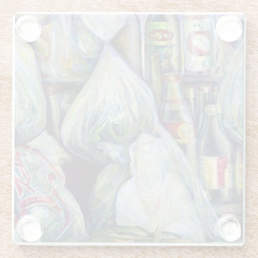 シンガポールの日干し風味 ガラスコースター (裏面)