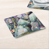 シンガポールの日干し風味 スクエアペーパーコースター (アングル)