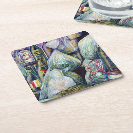 シンガポールの日干し風味 スクエアペーパーコースター