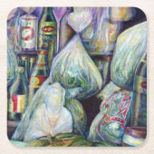 シンガポールの日干し風味 スクエアペーパーコースター