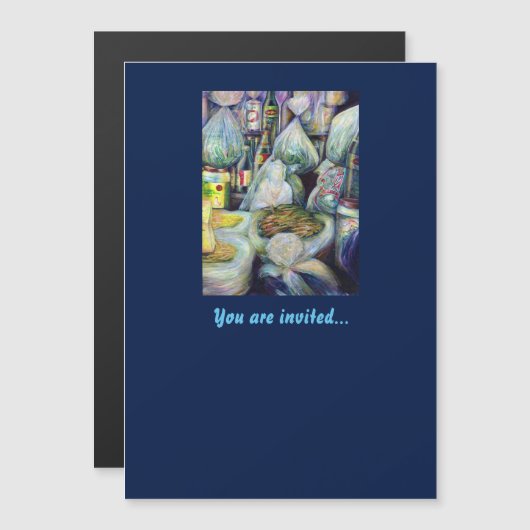 シンガポールの日干し風味 マグネット招待状 (正面/裏面)