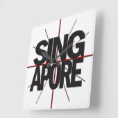 シンガポールの時間帯の柱時計 スクエア壁時計 (傾斜)