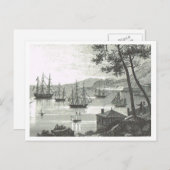 シンガポールの港 1819 ポストカード (正面/裏面)