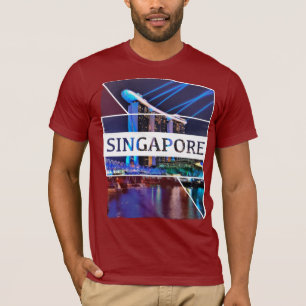 シンガポールの男性Tシャツの上のギフト Tシャツ