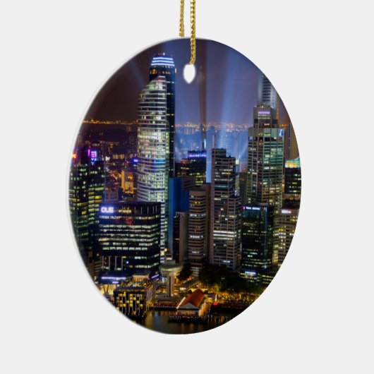 シンガポールの繁華街夜 セラミックオーナメント (右)