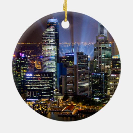 シンガポールの繁華街夜 セラミックオーナメント (裏面)