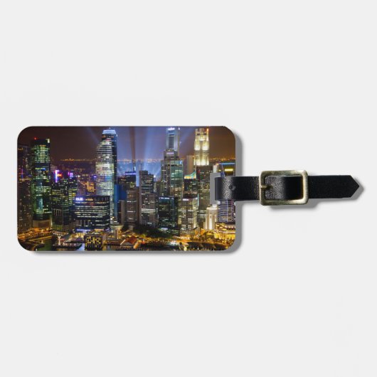 シンガポールの繁華街夜 ラゲッジタグ (正面横)