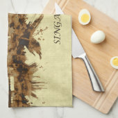 シンガポールの街並み キッチンタオル (四つ折り)