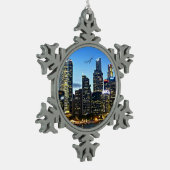 シンガポールの街並み スノーフレークピューターオーナメント (左)