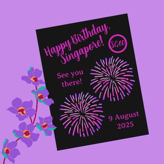 シンガポールの誕生日おめでとう国民の日ポストカード ポストカード