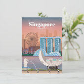 シンガポールへの旅行アート サンキューカード (スタンド正面)