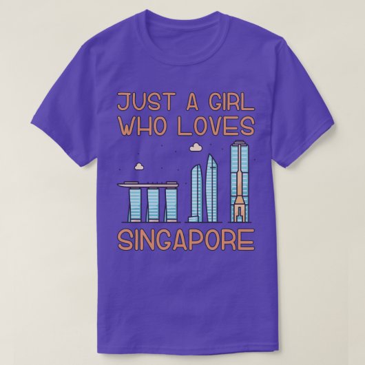 シンガポールを愛する女の子 Tシャツ (デザイン正面)
