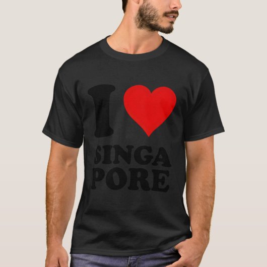 シンガポールを愛する赤 Tシャツ (正面)
