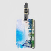 シンガポールアジアパノラマビューウォーターカラー ラゲッジタグ (正面縦)