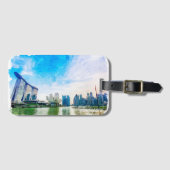 シンガポールアジアパノラマビューウォーターカラー ラゲッジタグ (正面横)