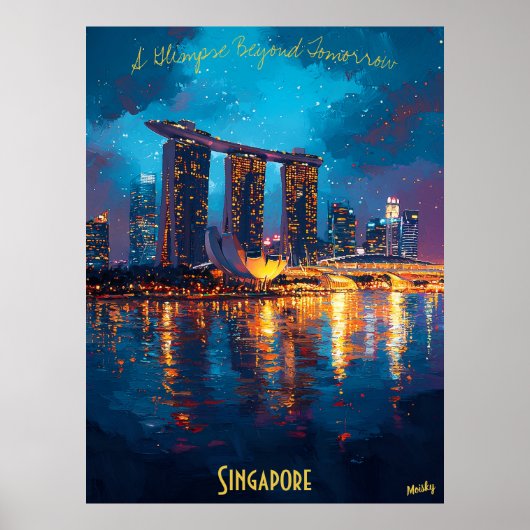 シンガポールアットデュスク素晴らし – アートの街並み ポスター (正面)