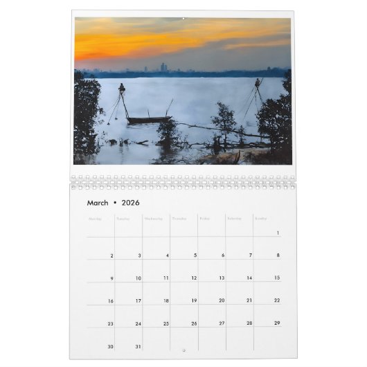 シンガポールアートウォーターカラーズカレンダー カレンダー (3月 2026)