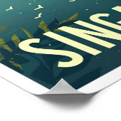 シンガポールアートヴィンテージトラベルイラストレーション ポスター (角)