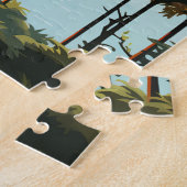 シンガポールガーデンズバイザベイトラベルアートヴィンテージ ジグソーパズル (側面)