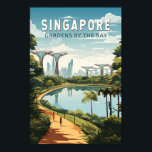 シンガポールガーデンズバイザベイトラベルアートヴィンテージ ポスター<br><div class="desc">シンガポールのレトロベクトル旅行デザイン。マリーナベイは高級超高層ビル、高級ホテル、高級モールのエリア。そびえ立つシンガポールフライヤー観覧車や、湾岸の花の温室やカラフルのスーパーツリーで知られている。</div>